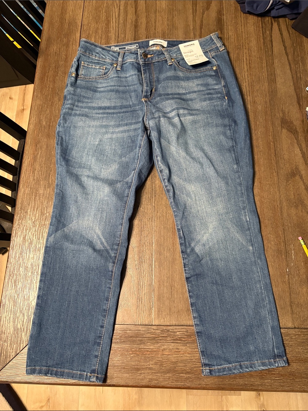 Sonoma Light Blue Ankle Crop Straight Jeans